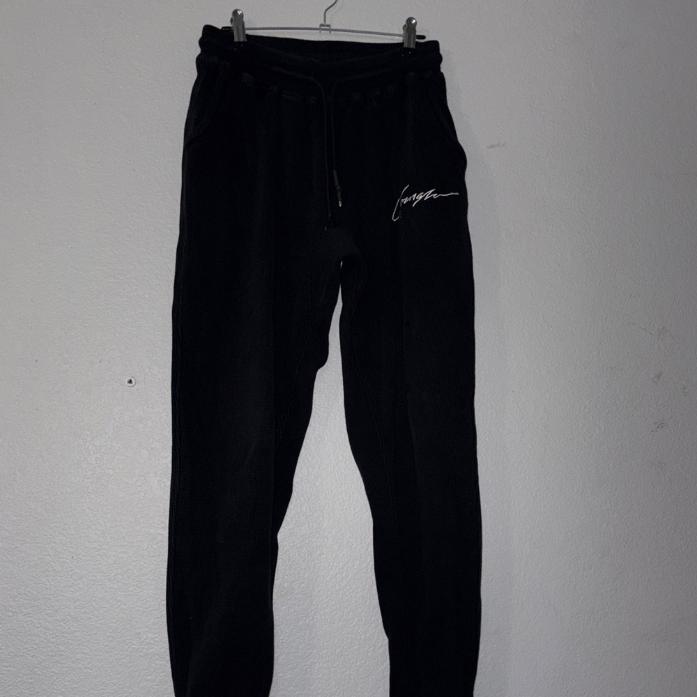 YoungLA Black Sweatpants with Signature Detail